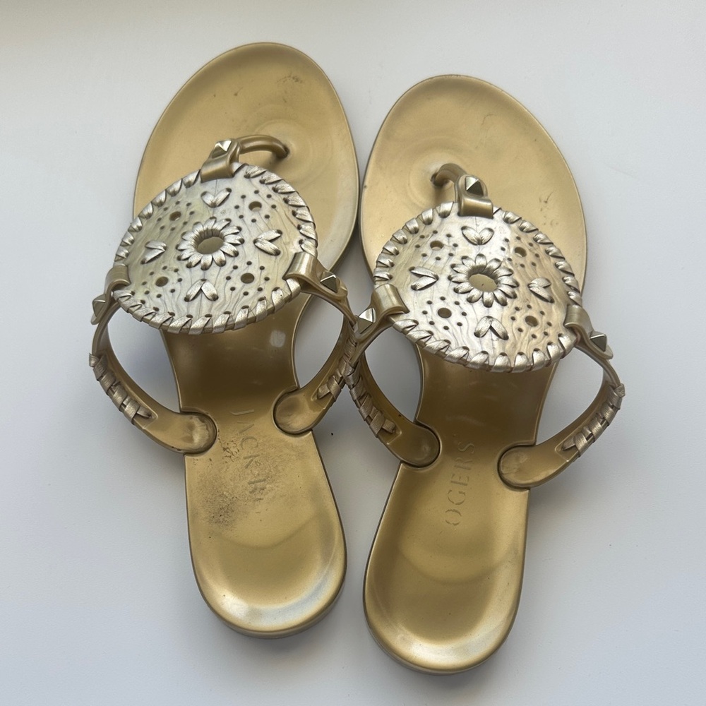 Jack Rogers Metallic Gold Jelly Sandals